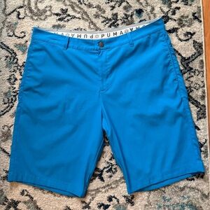 Puma Dry Cell Short Performance Mens Size 38 Aqua Blue Golf Outdoor Activity